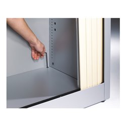 C+P Akten-Sideboard Omnispace mit Rollladen, 4 Ordnerhöhen, H1660xB1000xT420mm Schwarzgrau