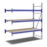 Bito Weitspannregal Set / F2 Anbaufeld 3 Ebenen H2000xT800xB1800 mm, Spanplatte enzianblau