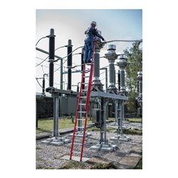 MUNK Kunststoff-Schiebe/Seilzugleiter 2-teilig 2 x 10 Sprossen