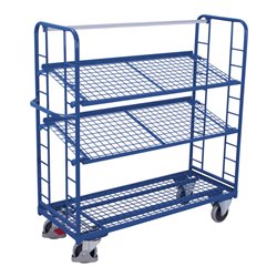 VARIOfit Etagenwagen mit 3 Drahtgitterböden 1.355 x 550 mm