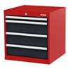 STIER Schubladenschrank mit 4 Schubladen BxTxH 600x575x620 mm rot/anthrazitgrau