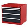STIER Schubladenschrank mit 4 Schubladen BxTxH 700x575x620 mm rot/anthrazitgrau