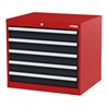 STIER Schubladenschrank mit 5 Schubladen BxTxH 700x575x620 mm rot/anthrazitgrau
