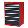 STIER Schubladenschrank mit 7 Schubladen BxTxH 700x575x1020 mm rot/anthrazitgrau