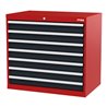 STIER Schubladenschrank mit 7 Schubladen BxTxH 900x575x820 mm rot/anthrazitgrau
