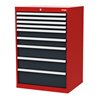STIER Schubladenschrank mit 9 Schubladen BxTxH 700x575x1020 mm rot/anthrazitgrau
