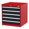 STIER Schubladenschrank mit 5 Schubladen BxTxH 600x575x620 mm rot/anthrazitgrau