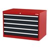 STIER Schubladenschrank mit 5 Schubladen BxTxH 900x575x620 mm rot/anthrazitgrau