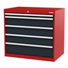 STIER Schubladenschrank mit 5 Schubladen BxTxH 900x575x820 mm rot/anthrazitgrau