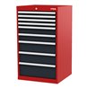 STIER Schubladenschrank mit 9 Schubladen BxTxH 600x575x1020 mm rot/anthrazitgrau