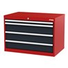 STIER Schubladenschrank mit 4 Schubladen BxTxH 900x575x620 mm rot/anthrazitgrau