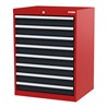 STIER Schubladenschrank mit 8 Schubladen BxTxH 700x575x920 mm rot/anthrazitgrau