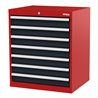 STIER Schubladenschrank mit 7 Schubladen BxTxH 700x575x820 mm rot/anthrazitgrau