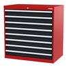 STIER Schubladenschrank mit 8 Schubladen BxTxH 900x575x920 mm rot/anthrazitgrau