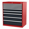 STIER Schubladenschrank mit 9 Schubladen BxTxH 900x575x1020 mm rot/anthrazitgrau