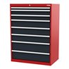 STIER Schubladenschrank mit 8 Schubladen BxTxH 900x575x1220 mm rot/anthrazitgrau