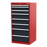 STIER Schubladenschrank mit 8 Schubladen BxTxH 600x575x1220 mm rot/anthrazitgrau