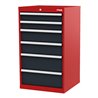 STIER Schubladenschrank mit 6 Schubladen BxTxH 600x575x1020 mm rot/anthrazitgrau