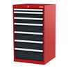 STIER Schubladenschrank mit 7 Schubladen BxTxH 600x575x1020 mm rot/anthrazitgrau