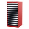 STIER Schubladenschrank mit 11 Schubladen BxTxH 600x575x1220 mm rot/anthrazitgrau