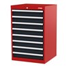 STIER Schubladenschrank mit 8 Schubladen BxTxH 600x575x920 mm rot/anthrazitgrau