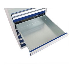 STIER Schubladenschrank mit 5 Schubladen BxTxH 600x575x620 mm lichtgrau/enzianblau