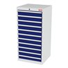 STIER Schubladenschrank mit 11 Schubladen BxTxH 600x575x1220 mm lichtgrau/enzianblau