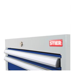STIER Schubladenschrank mit 11 Schubladen BxTxH 700x575x1220 mm lichtgrau/enzianblau