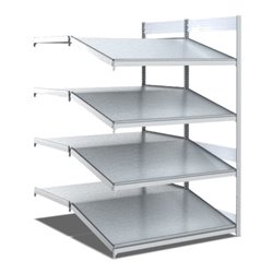 Bito Bereitstellregal gerade/schräg L1008xH2000xT1650 mm, Anbaufeld verzinkt