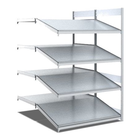 Bito Bereitstellregal gerade/schräg L1008xH2000xT1650 mm, Anbaufeld verzinkt