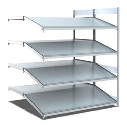 Bito Bereitstellregal gerade/schräg L1308xH2000xT1650 mm, Anbaufeld verzinkt