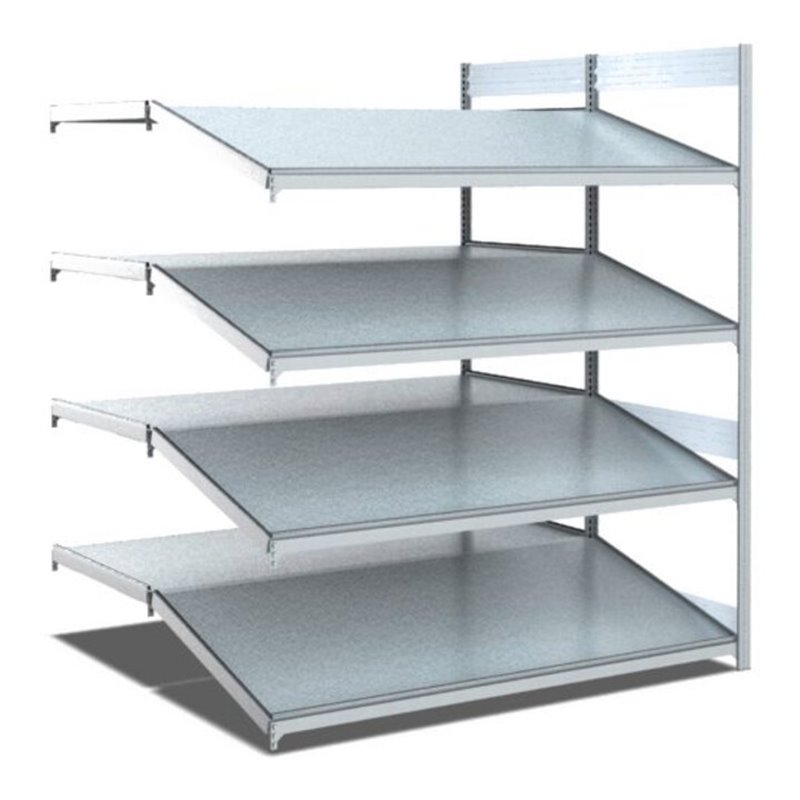 Bito Bereitstellregal gerade/schräg L1308xH2000xT1650 mm, Anbaufeld verzinkt