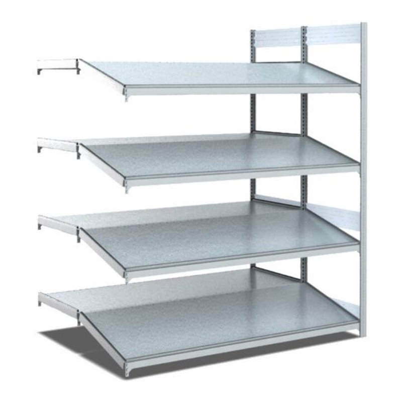 Bito Bereitstellregal gerade/schräg L1308xH2000xT1250 mm, Anbaufeld verzinkt