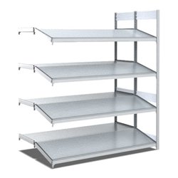 Bito Bereitstellregal gerade/schräg L1308xH2000xT1050 mm, Anbaufeld verzinkt