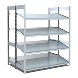 Bito Bereitstellregal gerade/schräg L1358xH2000xT1250 mm, Grundfeld verzinkt