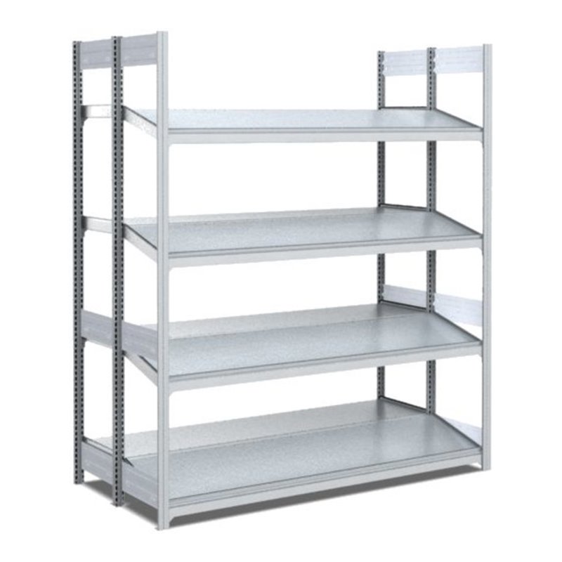 Bito Bereitstellregal gerade/schräg L1358xH2000xT850 mm, Grundfeld verzinkt