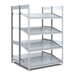 Bito Bereitstellregal gerade/schräg L1058xH2000xT1250 mm, Grundfeld verzinkt