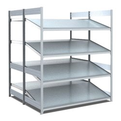 Bito Bereitstellregal gerade/schräg L1358xH2000xT1650 mm, Grundfeld verzinkt