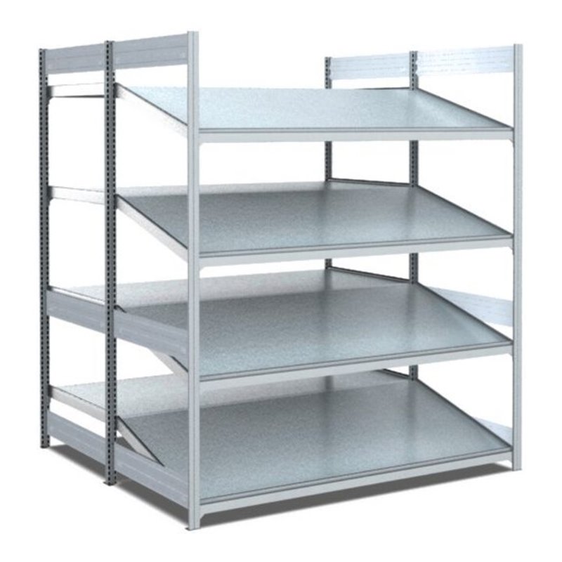 Bito Bereitstellregal gerade/schräg L1358xH2000xT1650 mm, Grundfeld verzinkt