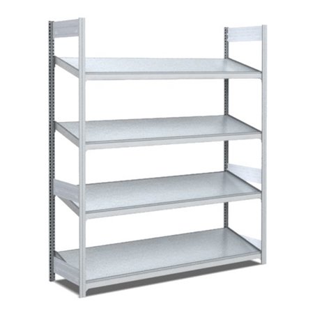 Bito Bereitstellregal schräg L1358xH2000xT524 mm, Grundfeld verzinkt