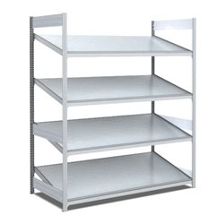 Bito Bereitstellregal schräg L1358xH2000xT824 mm, Grundfeld verzinkt