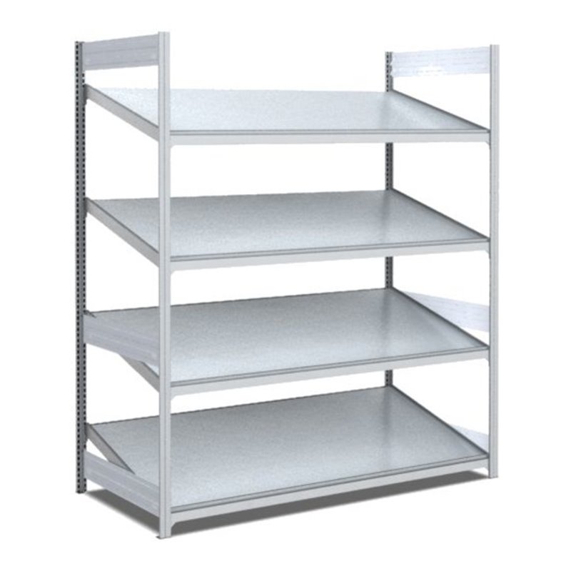 Bito Bereitstellregal schräg L1358xH2000xT824 mm, Grundfeld verzinkt