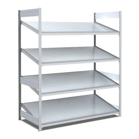 Bito Bereitstellregal schräg L1358xH2000xT824 mm, Grundfeld verzinkt