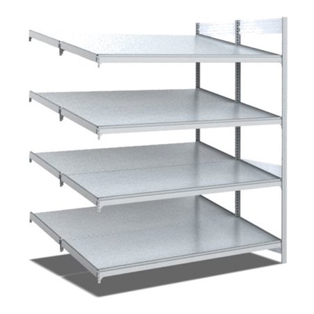 Bito Bereitstellregal schräg/schräg L1308xH2000xT1250 mm, Anbaufeld verzinkt