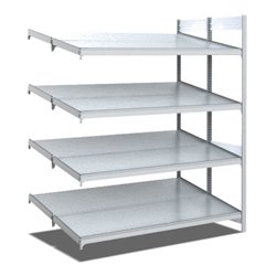 Bito Bereitstellregal schräg/schräg L1308xH2000xT1050 mm, Anbaufeld verzinkt