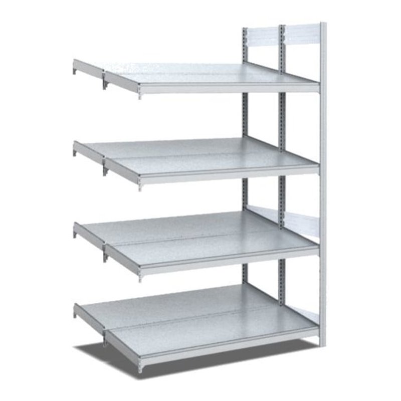 Bito Bereitstellregal schräg/schräg L1008xH2000xT850 mm, Anbaufeld verzinkt