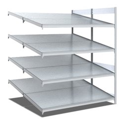 Bito Bereitstellregal schräg/schräg L1308xH2000xT1650 mm, Anbaufeld verzinkt