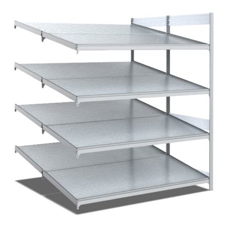 Bito Bereitstellregal schräg/schräg L1308xH2000xT1650 mm, Anbaufeld verzinkt