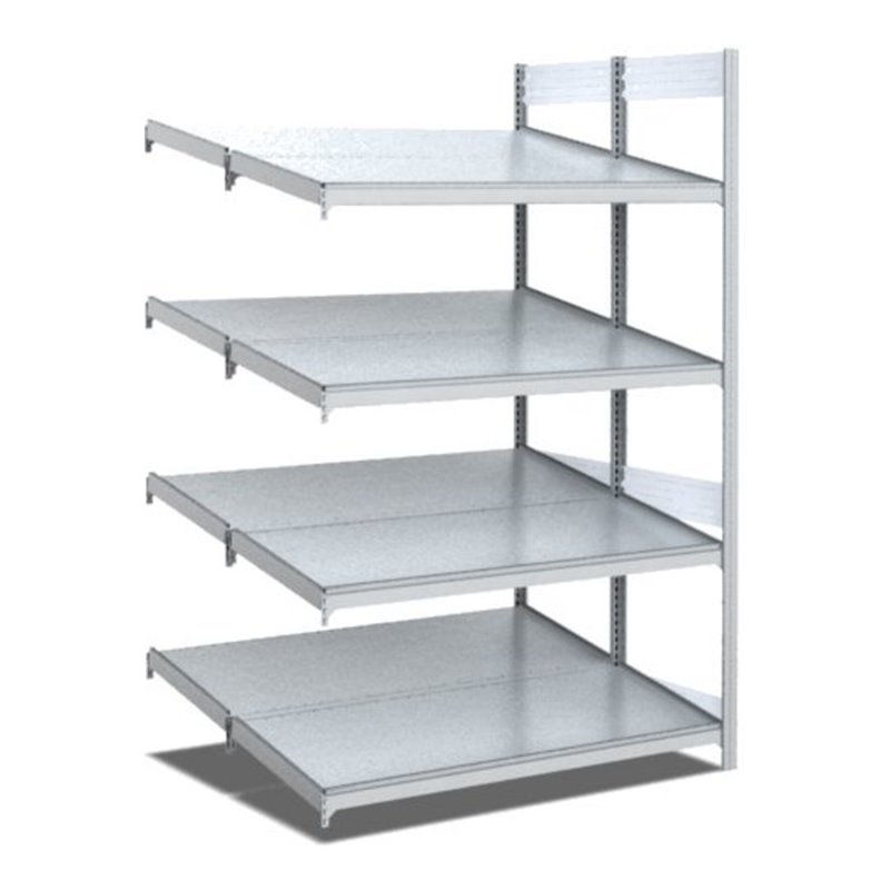 Bito Bereitstellregal schräg/schräg L1008xH2000xT1050 mm, Anbaufeld verzinkt