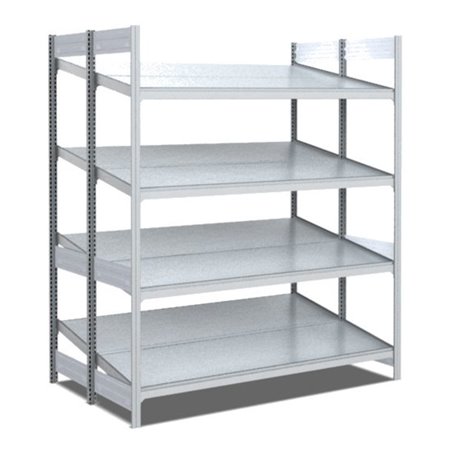 Bito Bereitstellregal schräg/schräg L1358xH2000xT1050 mm, Grundfeld verzinkt